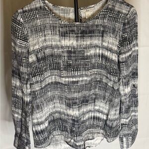 Bass Black and White Patterned Blouse
